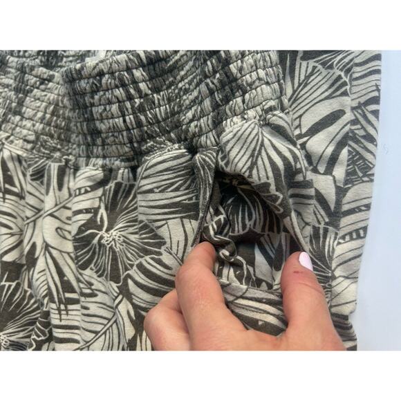 Pact Women's Small Beige Black Palm Print Organic Cotton Pull On Jogger Pants S - Picture 7 of 11